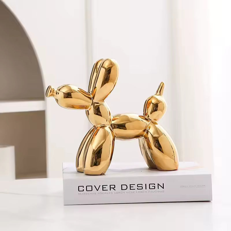 Ceramic Balloon Dog Ornament – Modern Abstract Sculpture, 21cm