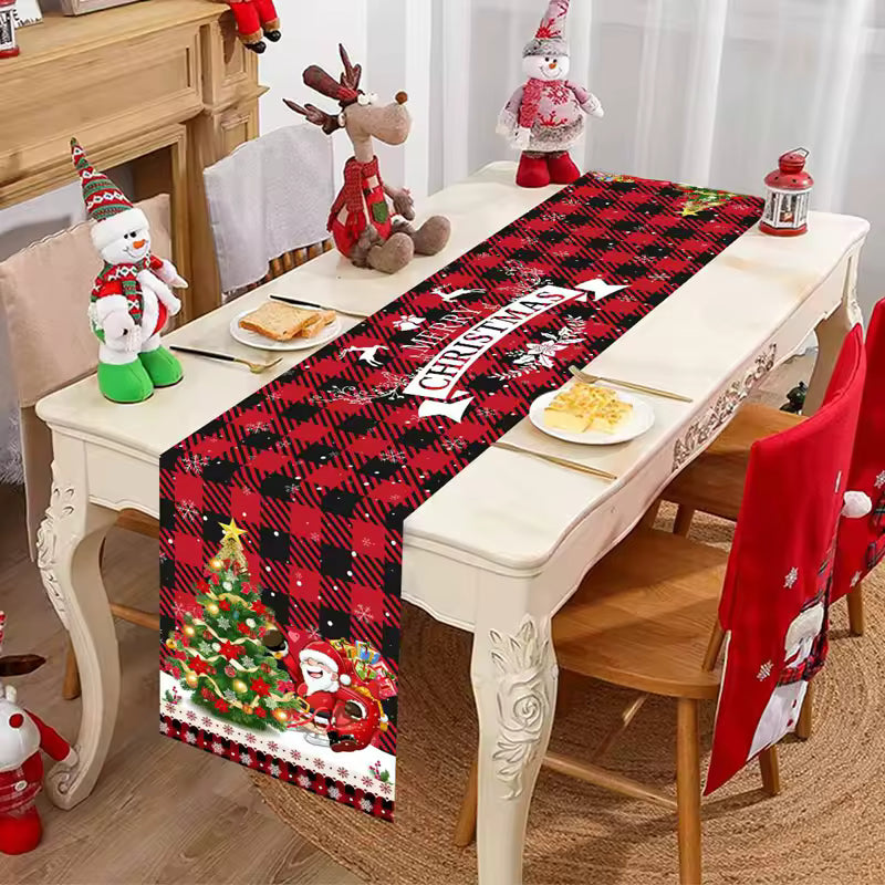 Christmas Table Runner – Festive Merry Christmas Decoration for Dining Table, Home & Party Décor