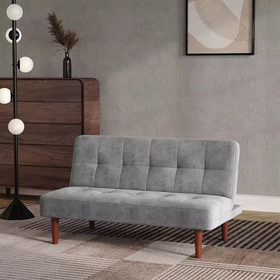 Small Modern 2-Seater Padded Convertible Sofa Bed