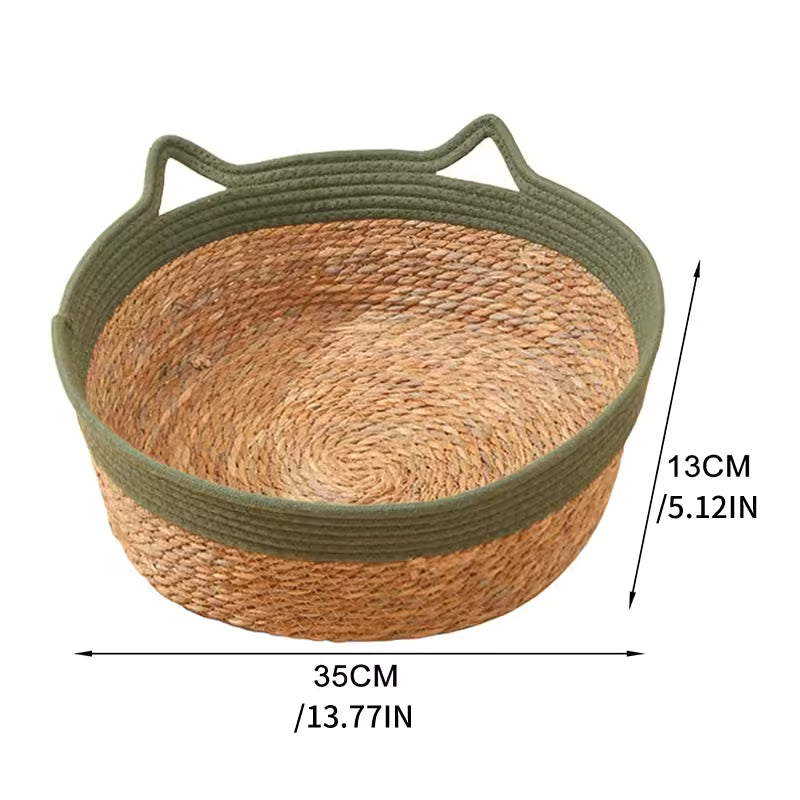 Circular Handwoven Vine Cat Bed