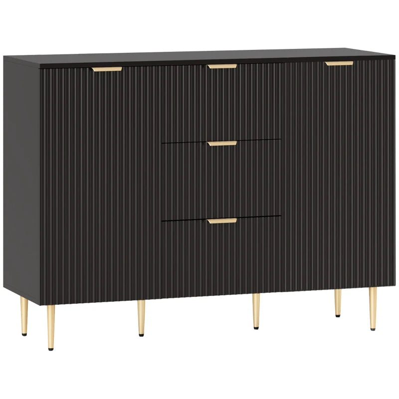 2-Door Sideboard with 3 Drawers and Adjustable Shelves