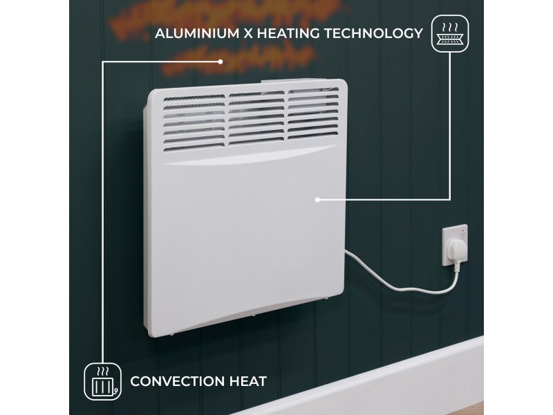 Adam Amba 1000W Electric Radiator in White