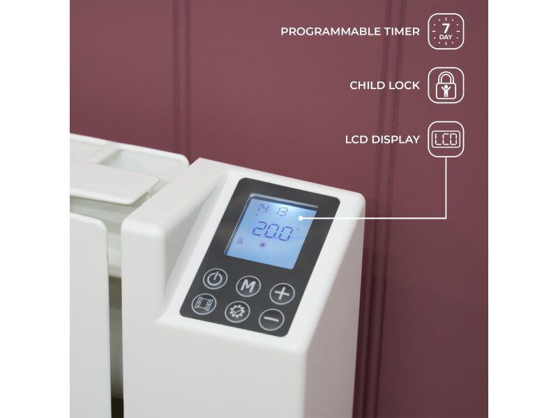 Adam Alba Oil-Filled 1500W Electric Radiator in White