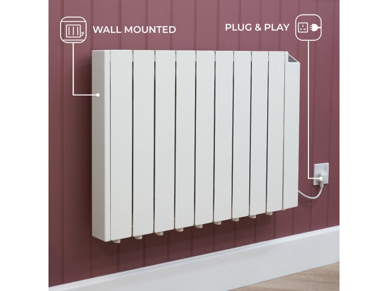 Adam Alba Oil-Filled 1500W Electric Radiator in White