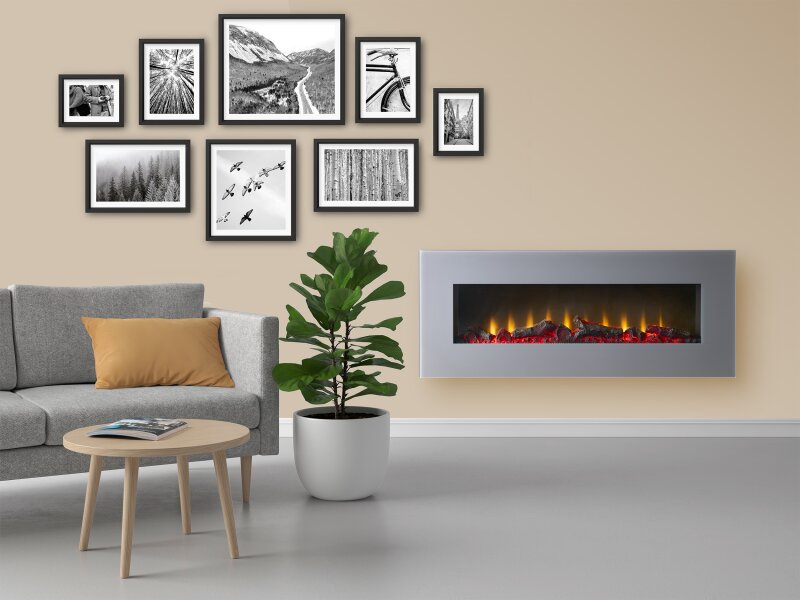 Sureflame WM-9505 Electric Wall Mounted Fire with Remote in Grey, 42 Inch