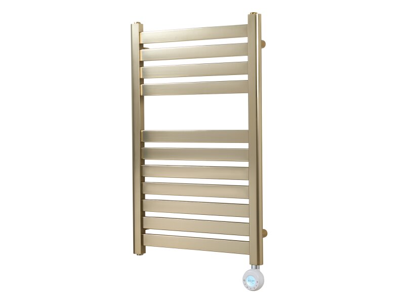 Eden Caldera 600W Electric Towel Radiator in Brushed Brass with Smart WiFi Control, 800 x 500mm