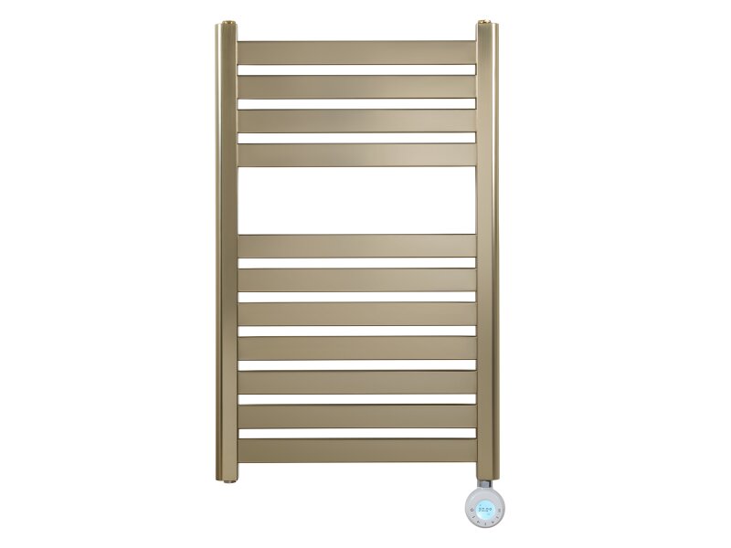 Eden Caldera 600W Electric Towel Radiator in Brushed Brass with Smart WiFi Control, 800 x 500mm
