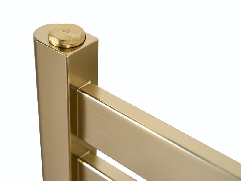 Eden Caldera 600W Electric Towel Radiator in Brushed Brass with Smart WiFi Control, 800 x 500mm