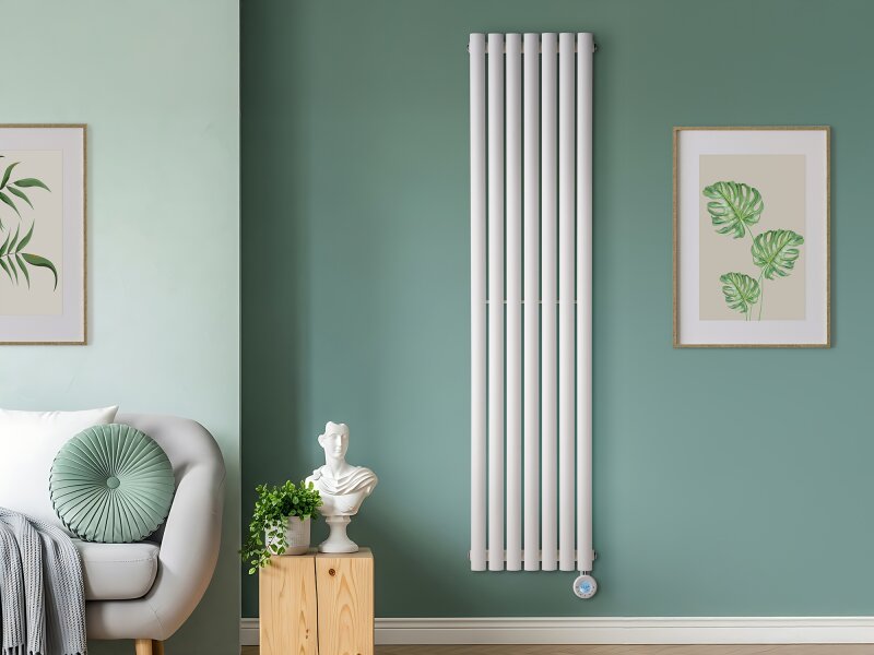 Eden Teppra 1200W Electric Vertical Radiator in White with Smart WiFi Control, 1800 x 420mm