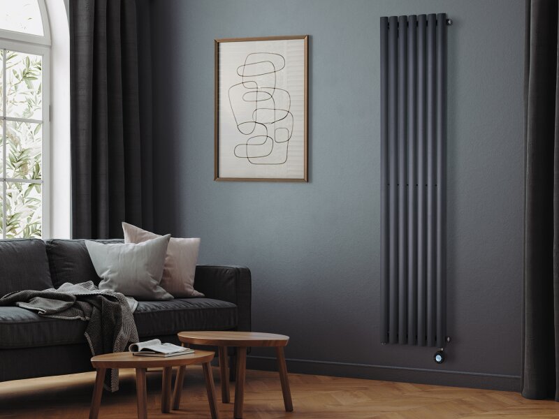 Eden Teppra 1200W Electric Vertical Radiator in Anthracite with Smart WiFi Control, 1800 x 420mm