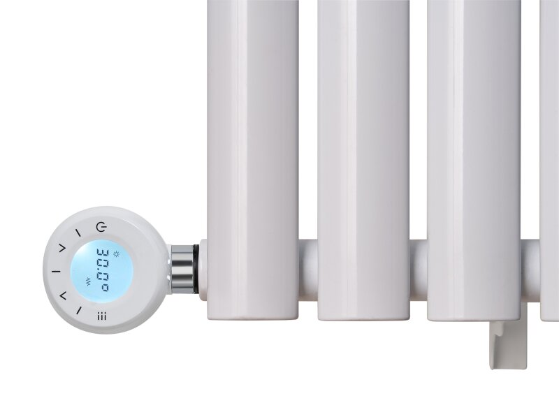 Eden Teppra 1200W Electric Column Radiator in White with Smart WiFi Control, 600 x 1080mm