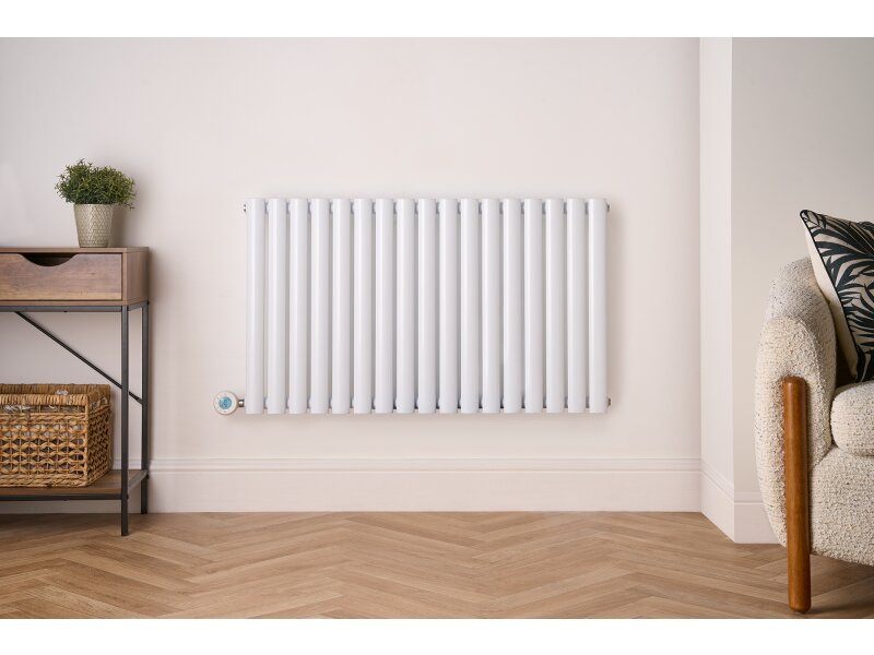 Eden Teppra 1200W Electric Column Radiator in White with Smart WiFi Control, 600 x 1080mm