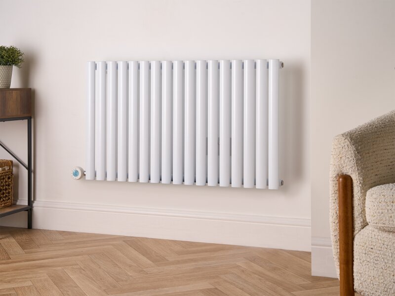 Eden Teppra 1200W Electric Column Radiator in White with Smart WiFi Control, 600 x 1080mm