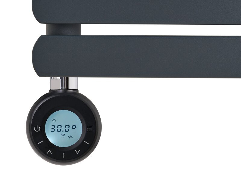 Eden Rovente 1200W Electric Towel Radiator in Anthracite with Smart WiFi Control, 1200 x 500mm