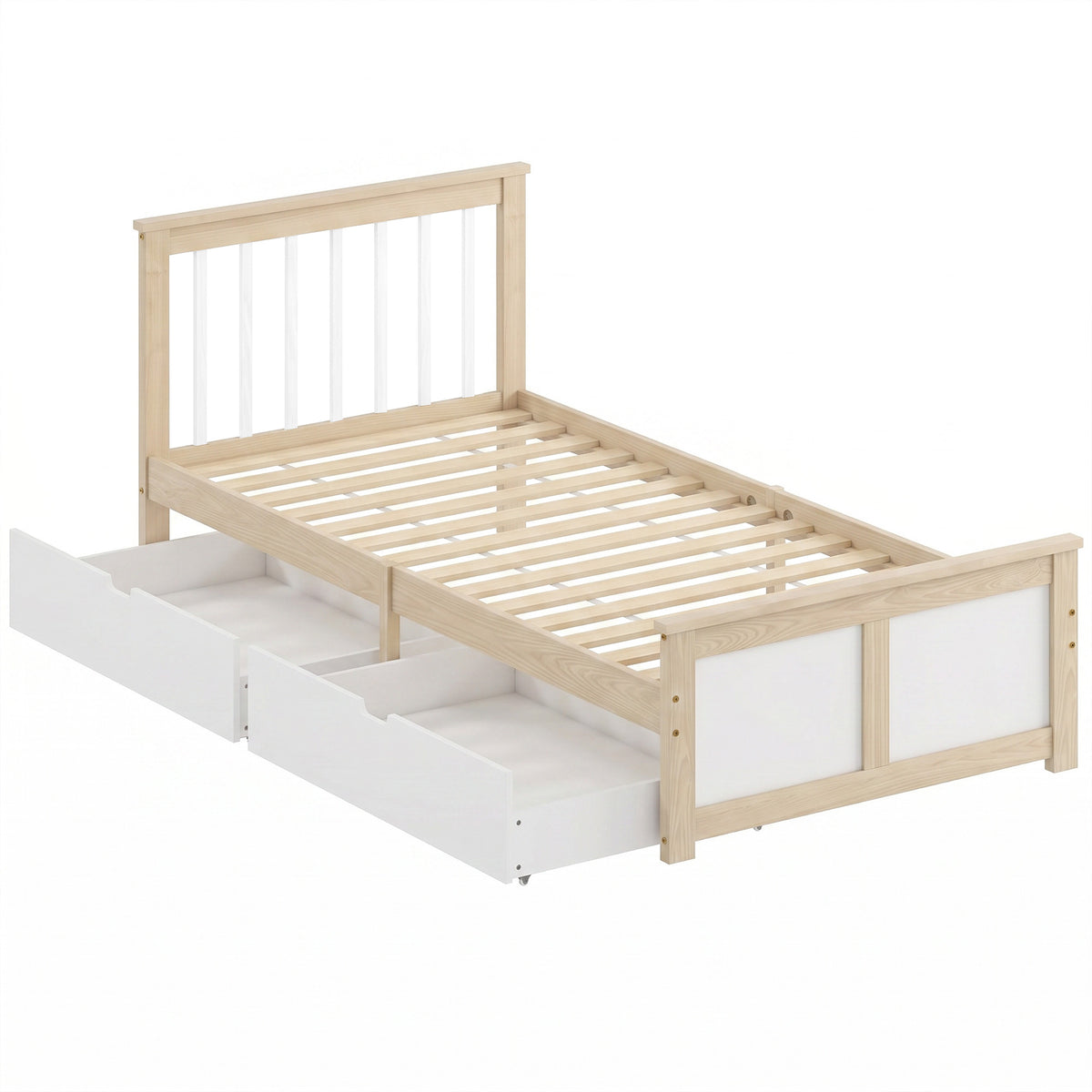 Natural Pine 3ft Single Storage Bed with Drawers