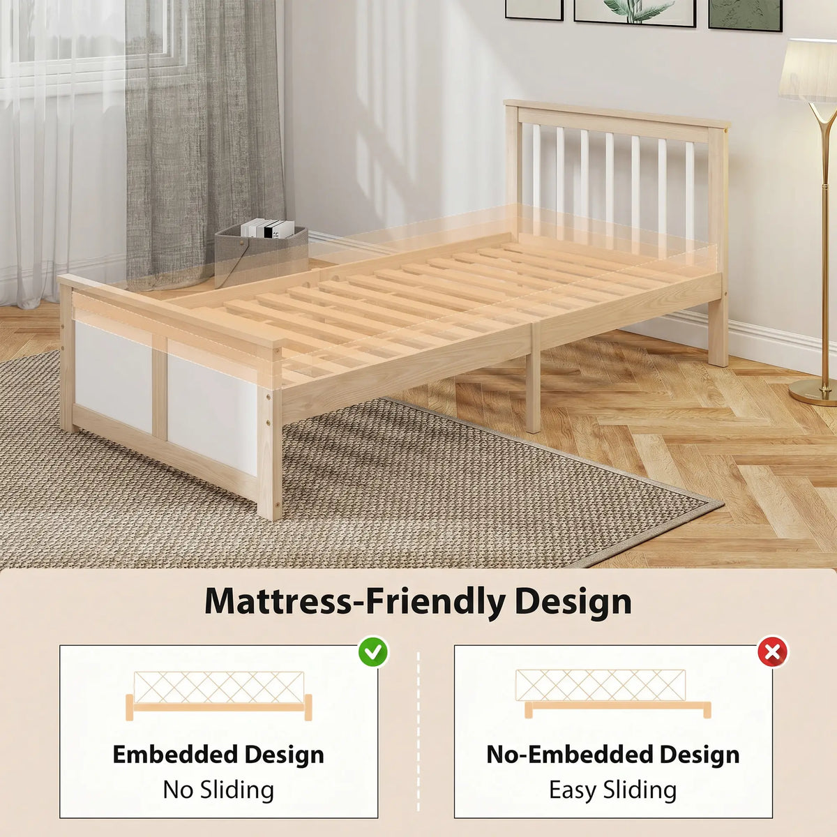 Natural Pine 3ft Single Storage Bed with Drawers