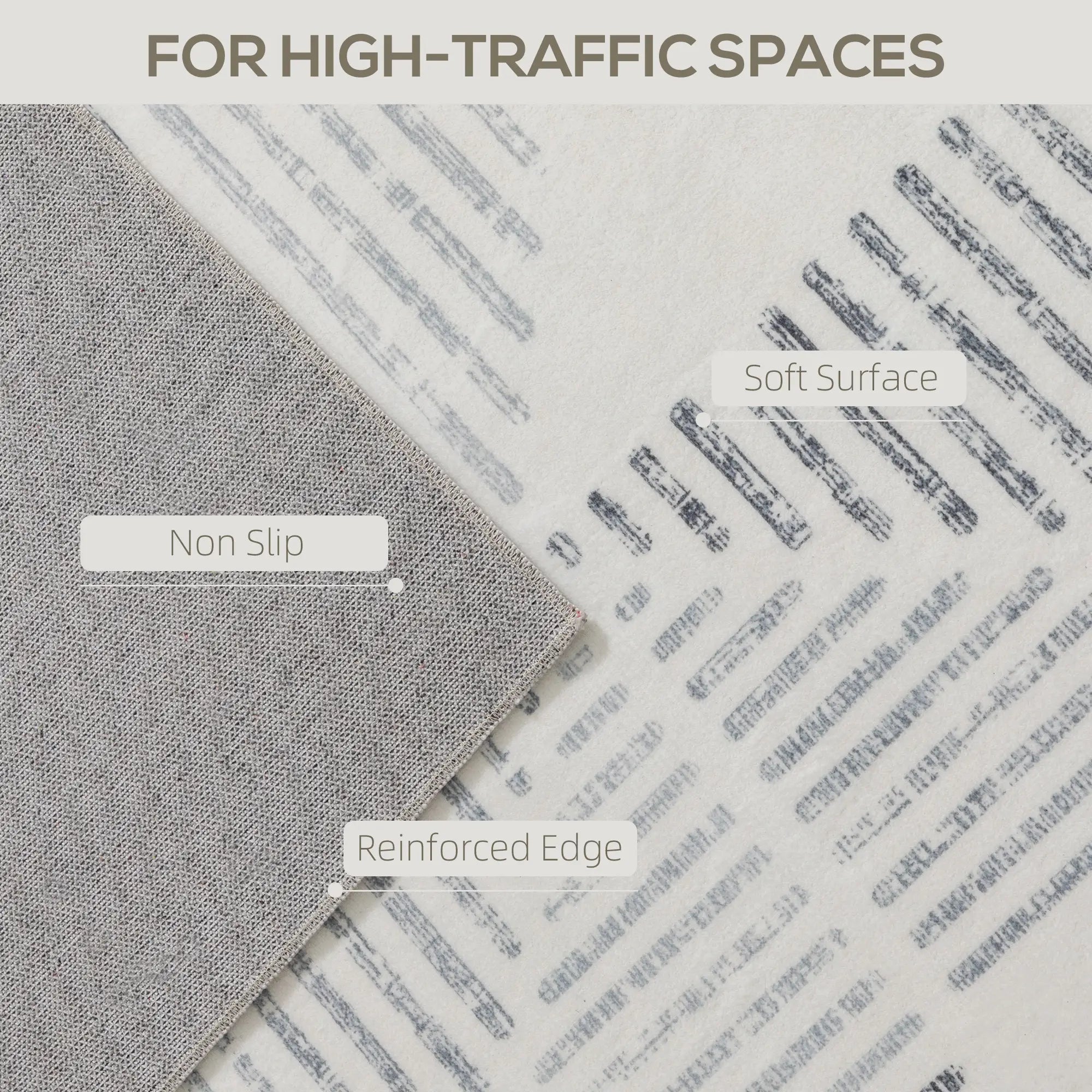 Modern Geometric Area Rug 170 x 120 cm – Soft Non-Slip Washable Carpet for Living Room, Bedroom & Home Office, Grey