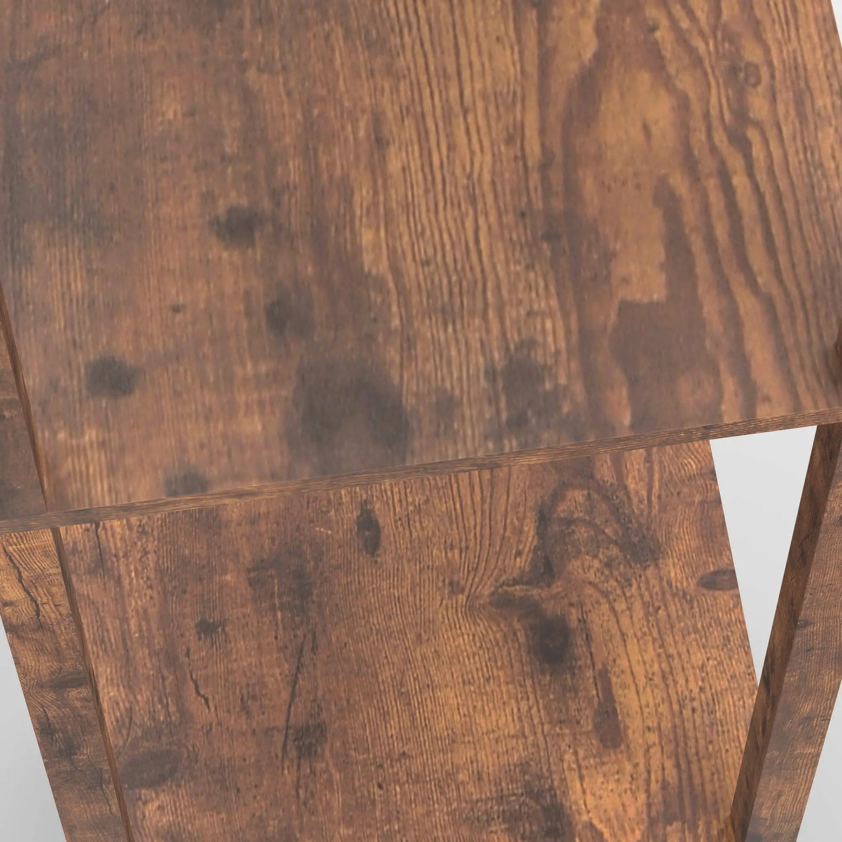 Rustic Brown Floor Lamp with Shelves