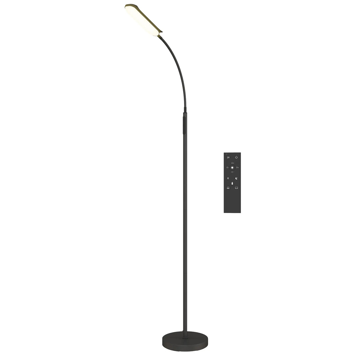 Black Dimmable LED Floor Lamp with Remote Control
