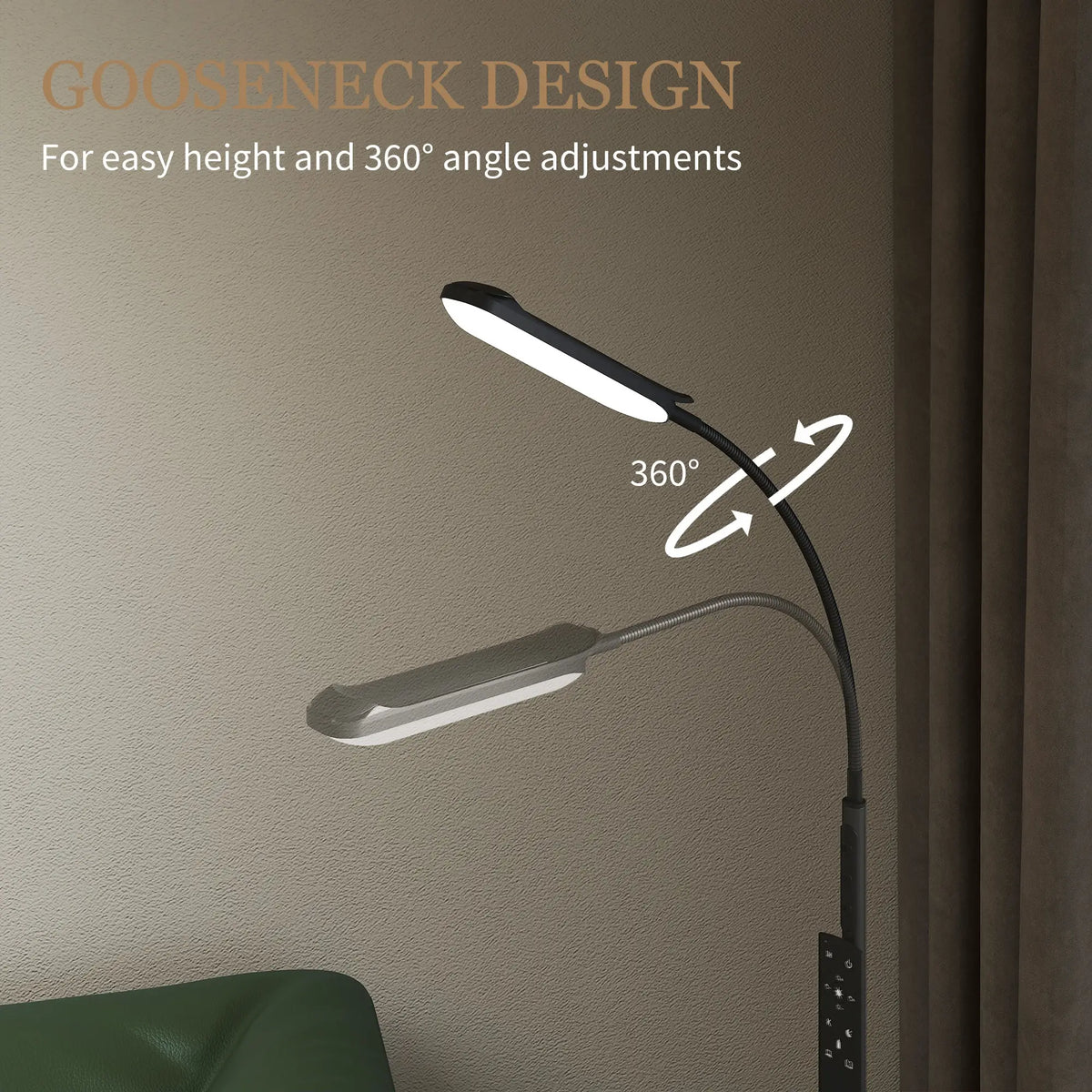 Black Dimmable LED Floor Lamp with Remote Control