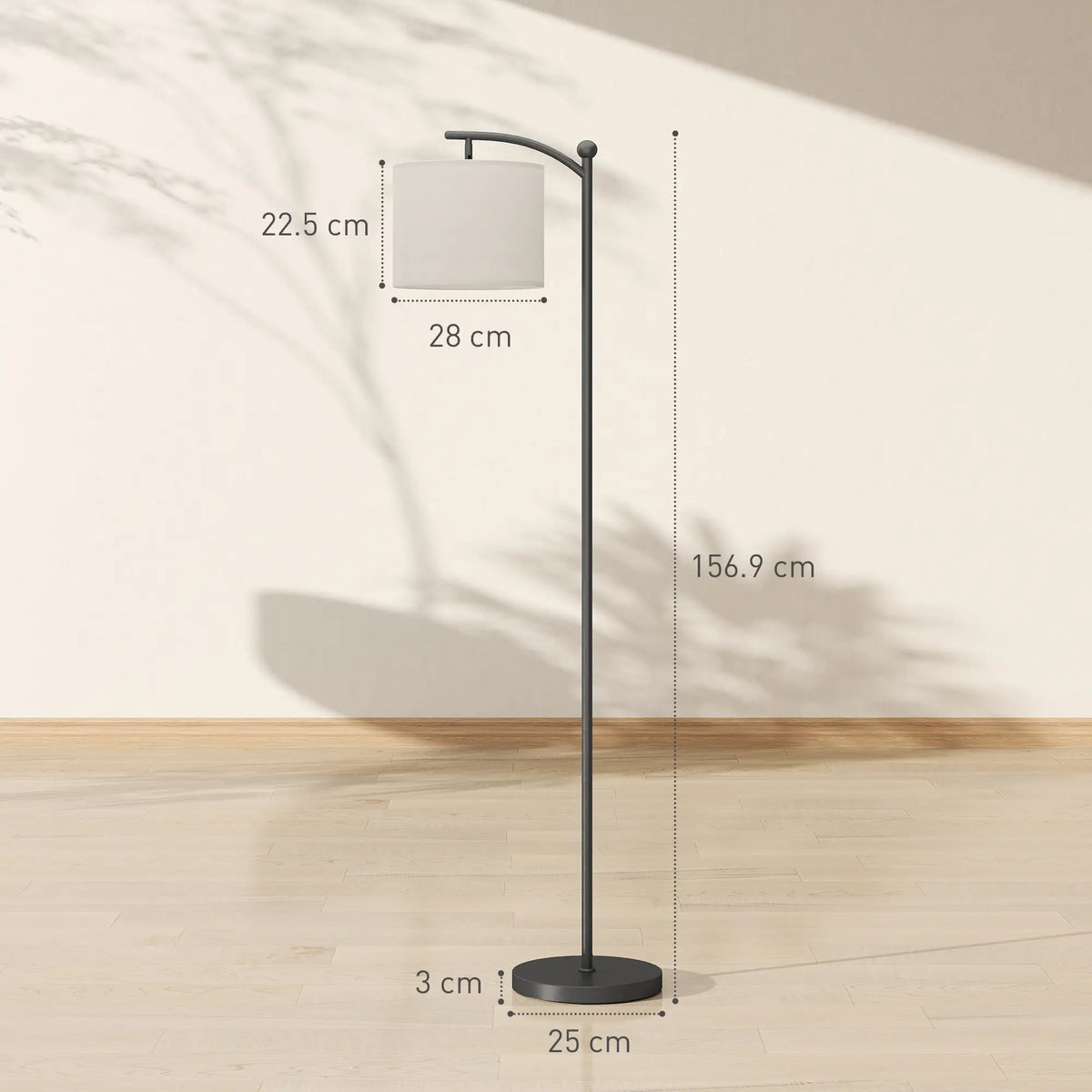 LED Floor Lamp with Remote Control - Black
