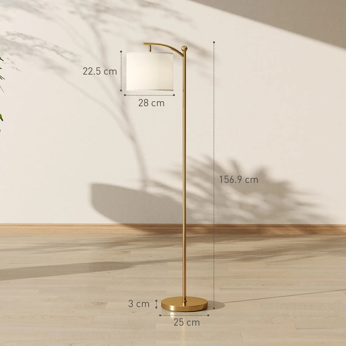 LED Floor Lamp with Remote Control - Gold