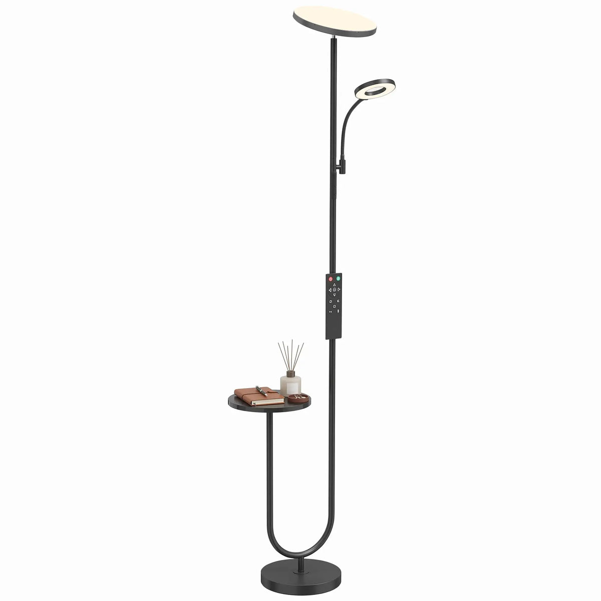 Uplighter Floor Lamp with Table & Reading Light