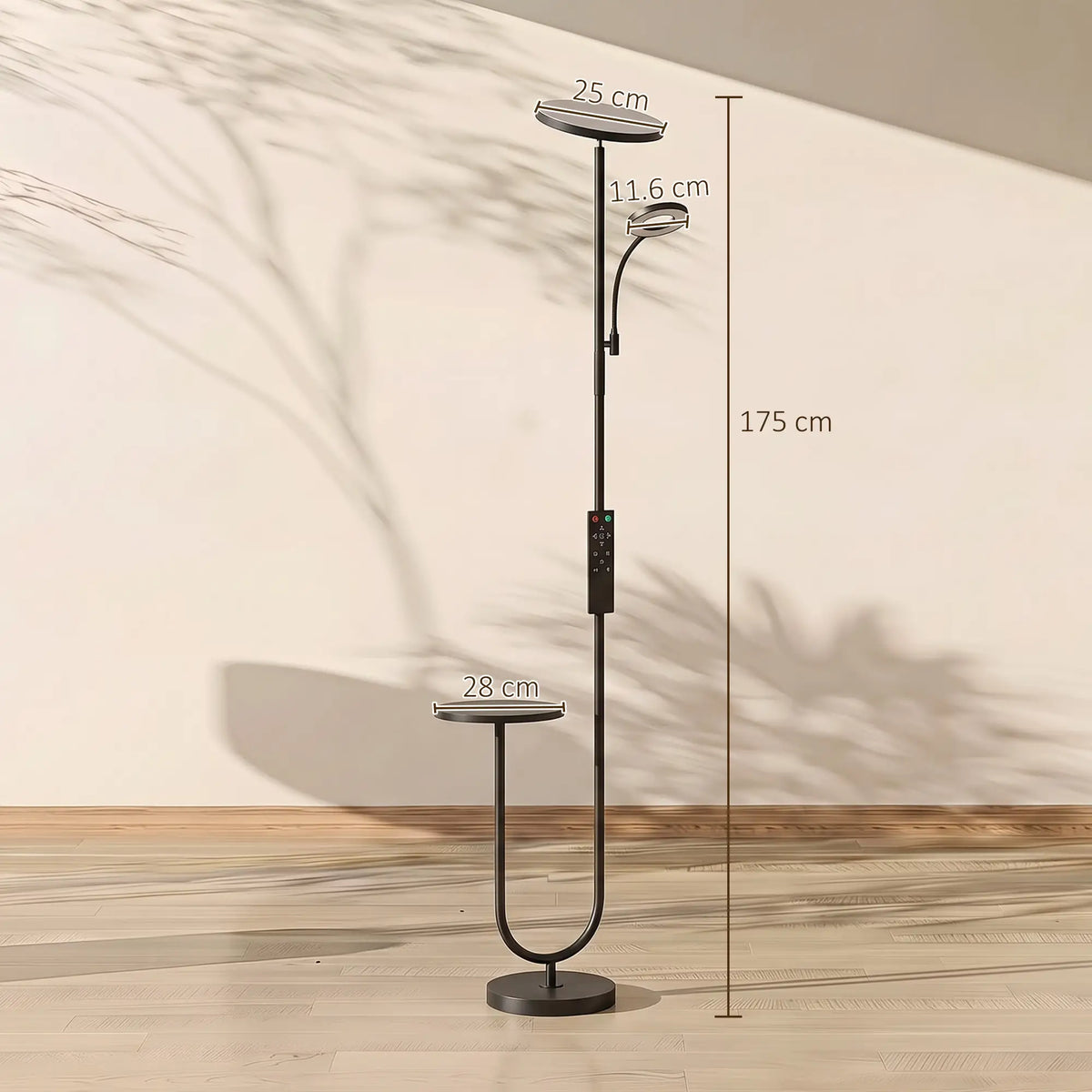 Uplighter Floor Lamp with Table & Reading Light