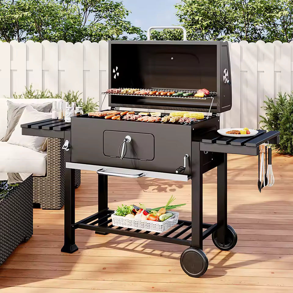 Large Charcoal BBQ Grill & Smoker – Outdoor Courtyard Oven