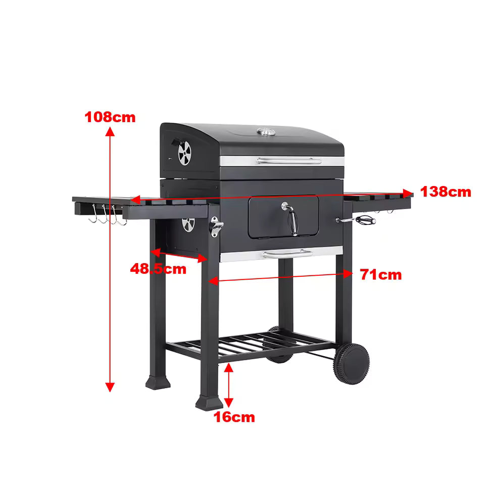 Large Charcoal BBQ Grill & Smoker – Outdoor Courtyard Oven