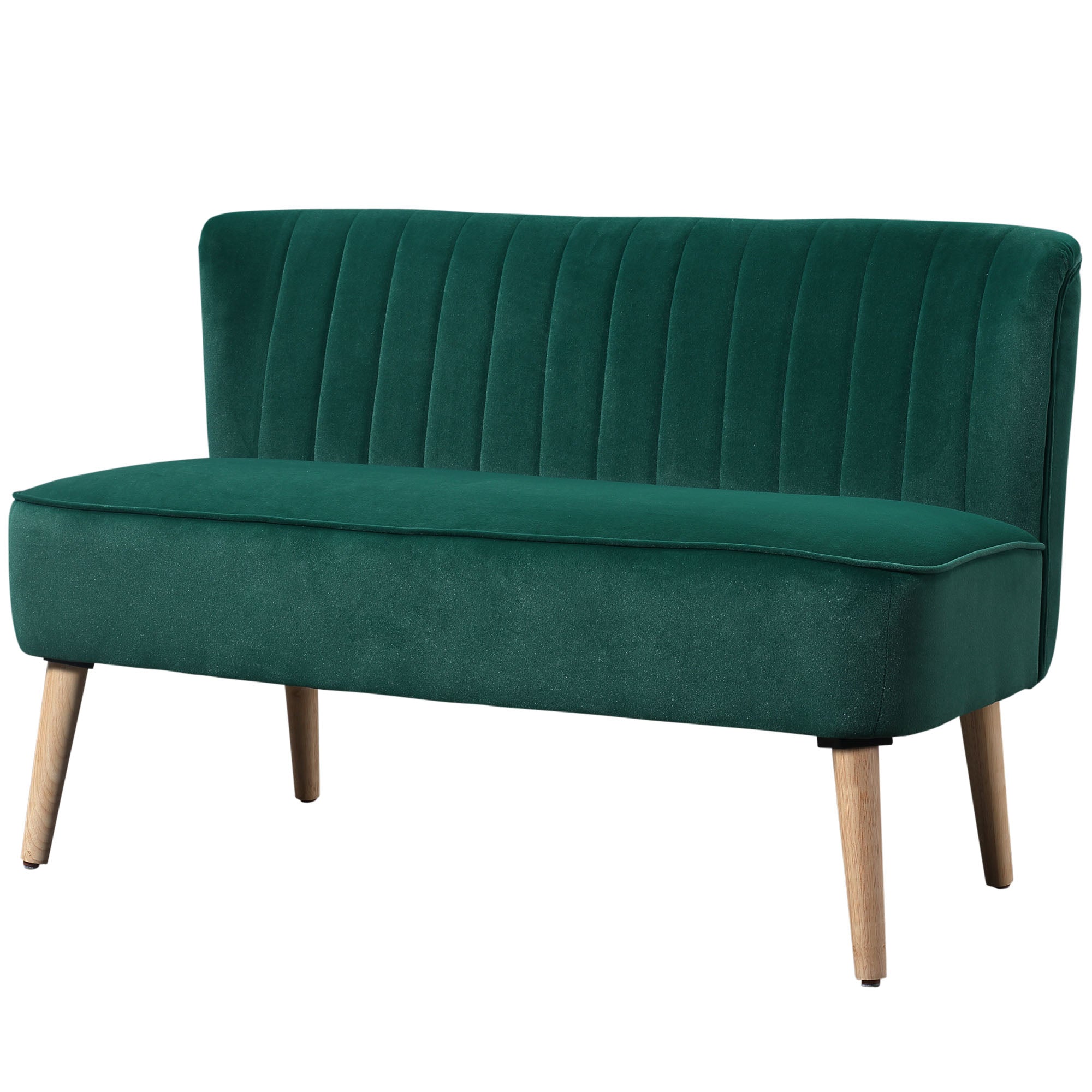 Modern Velvet Double Seat Sofa - Green