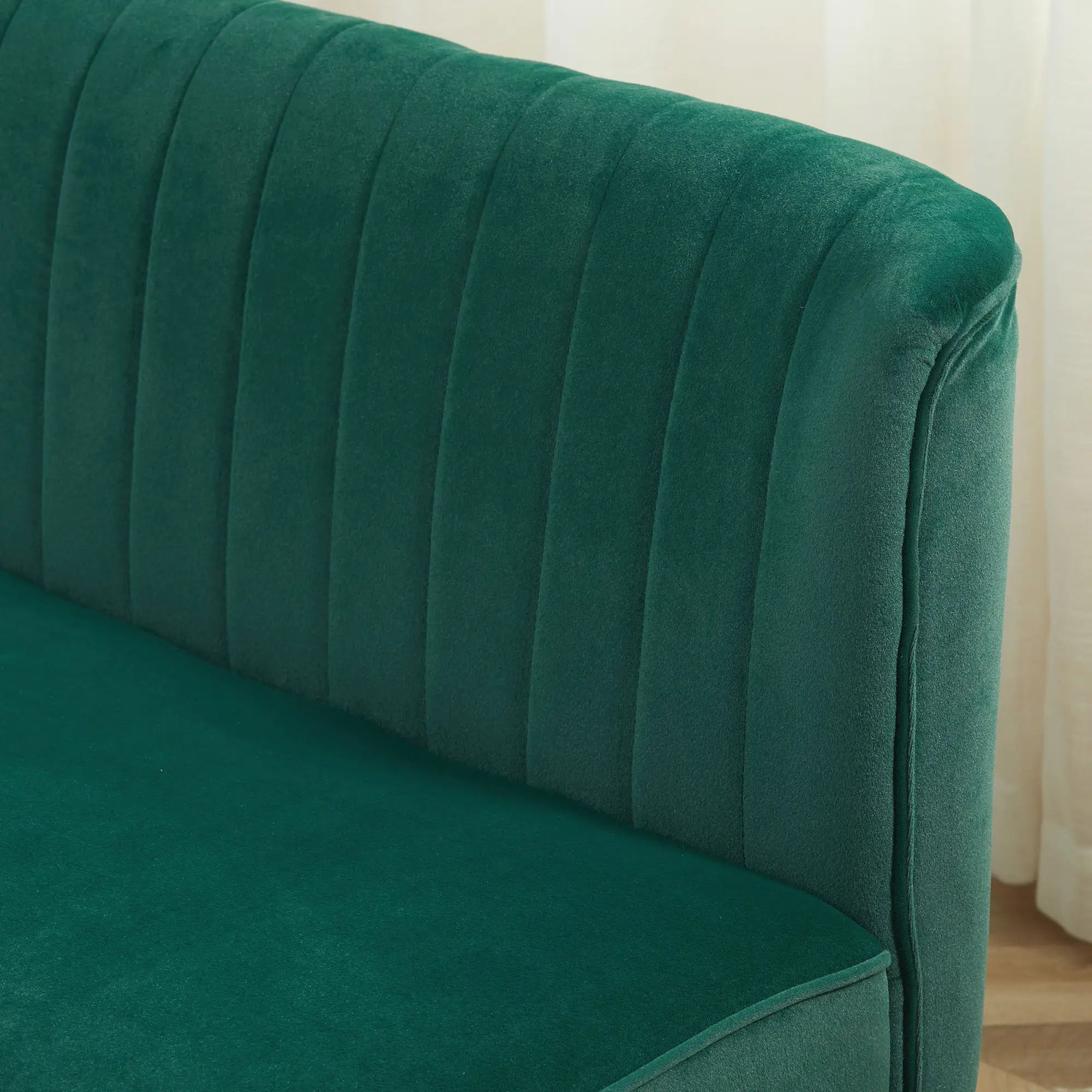 Modern Velvet Double Seat Sofa - Green