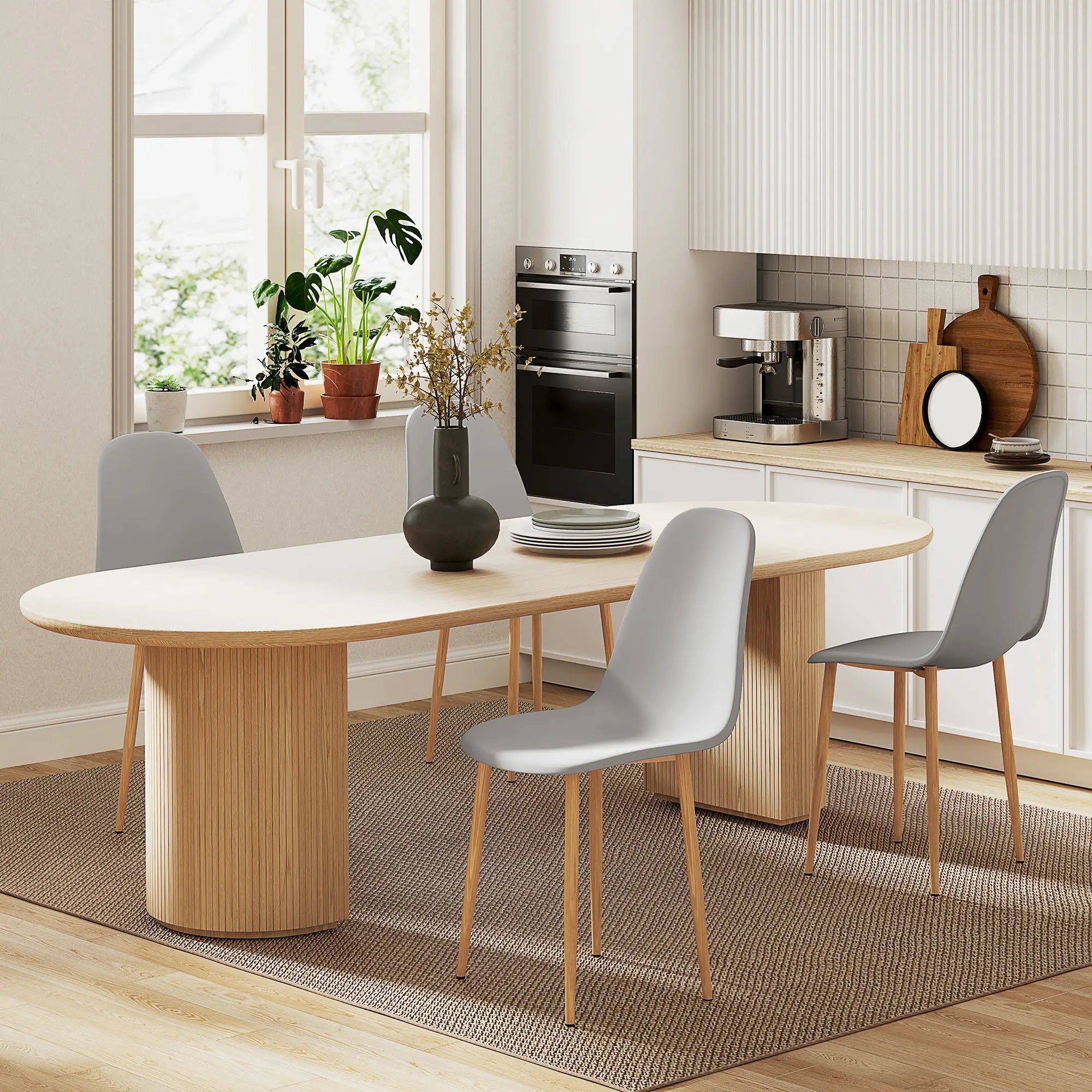 Modern Dining Chairs Set of 4 - Grey