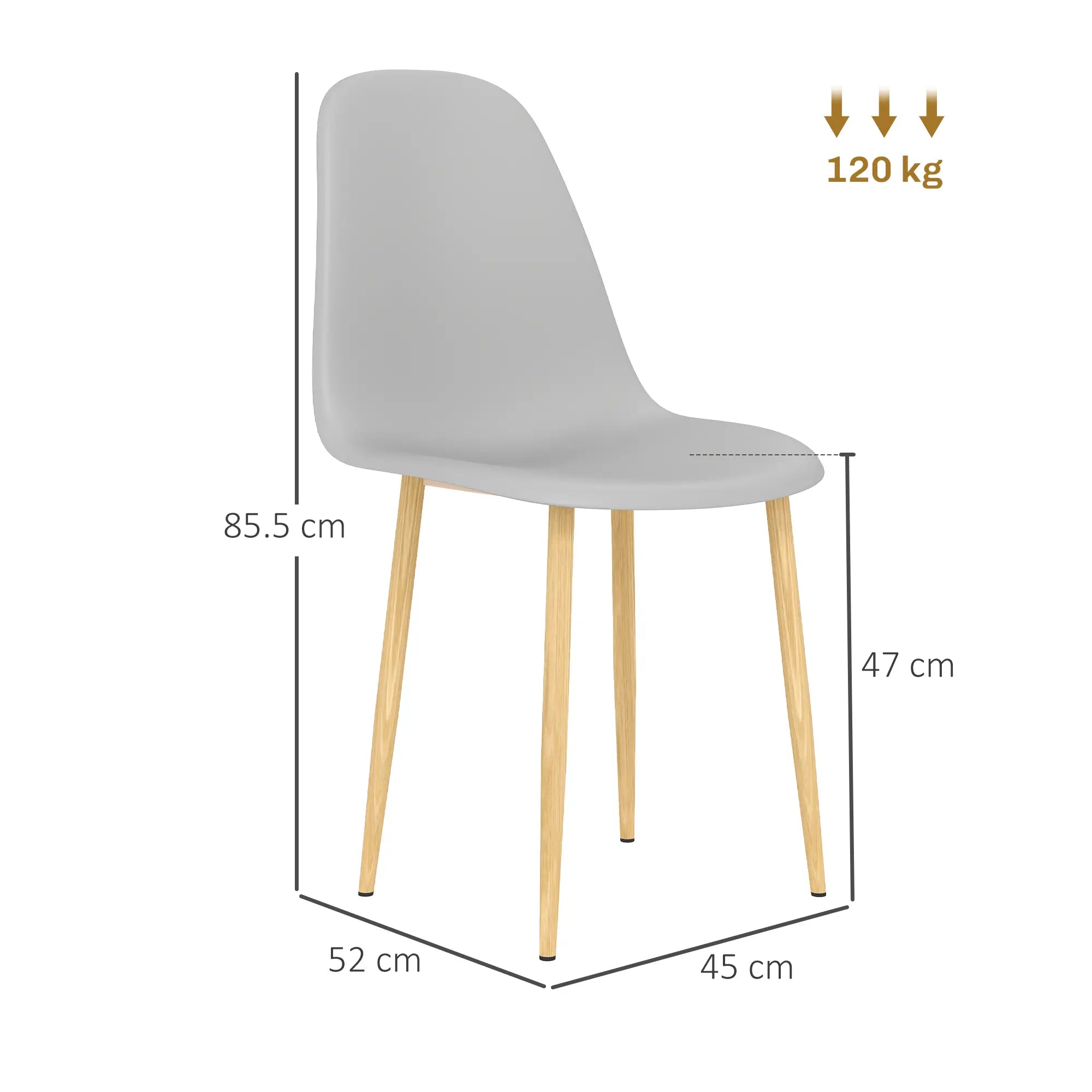 Modern Dining Chairs Set of 4 - Grey