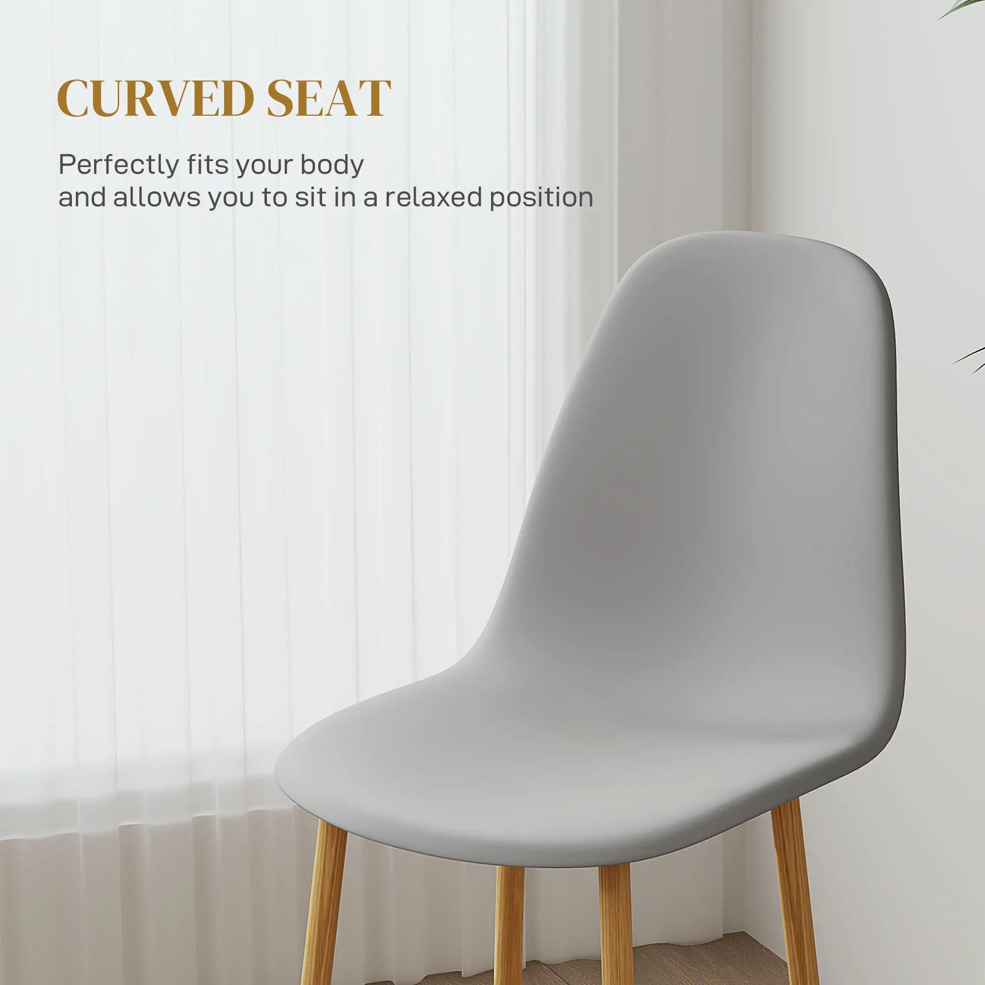 Modern Dining Chairs Set of 4 - Grey