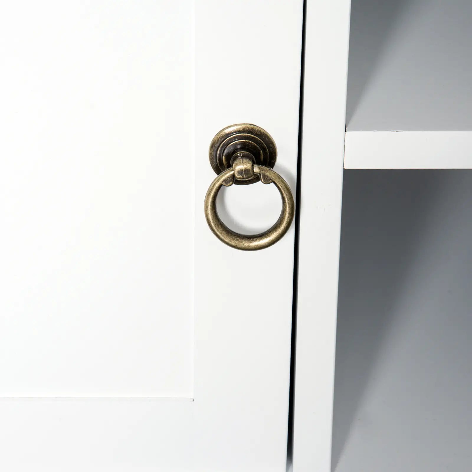 White TV Unit for TVs up to 55" – Modern TV Cabinet with 2 Doors, Open Shelves & Cable Management, 120cm Entertainment Unit