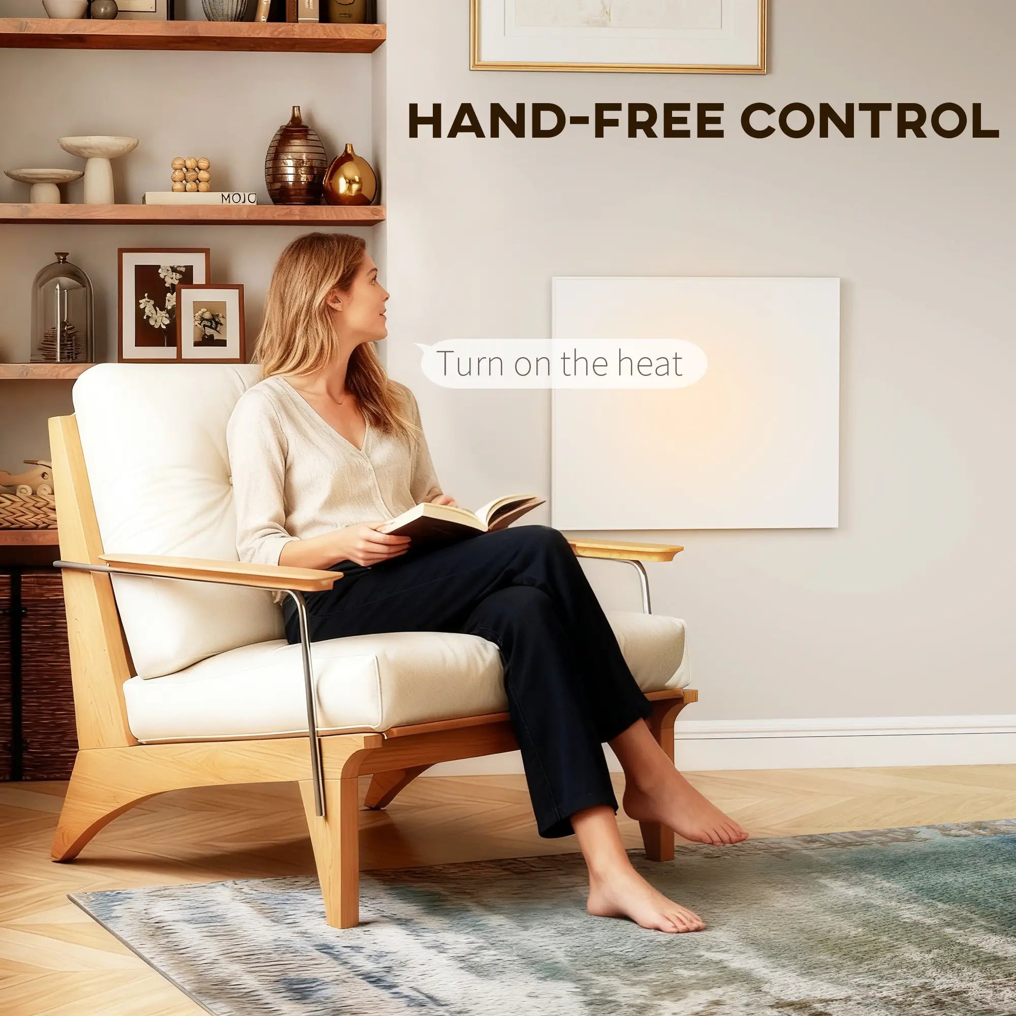 WiFi Smart Electric Heater – Far Infrared Wall Mounted Panel Heater with App & Remote Control, Ultra Slim, Energy Saving, White (170W / 400W / 520W)