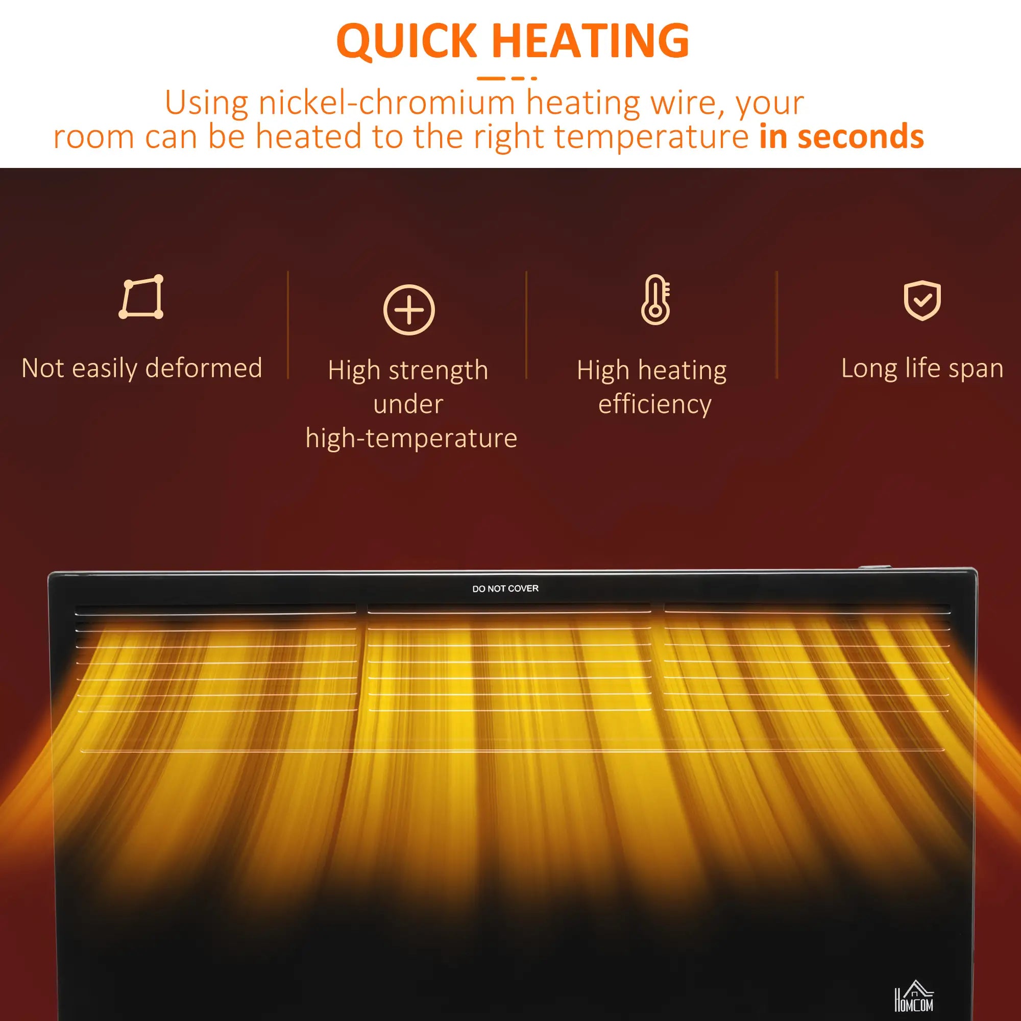 2-in-1 1300W Electric Heater - Freestanding or Wall-Mounted