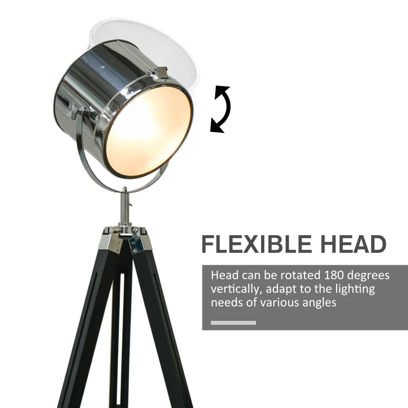 Industrial Style Adjustable Tripod Floor Lamp