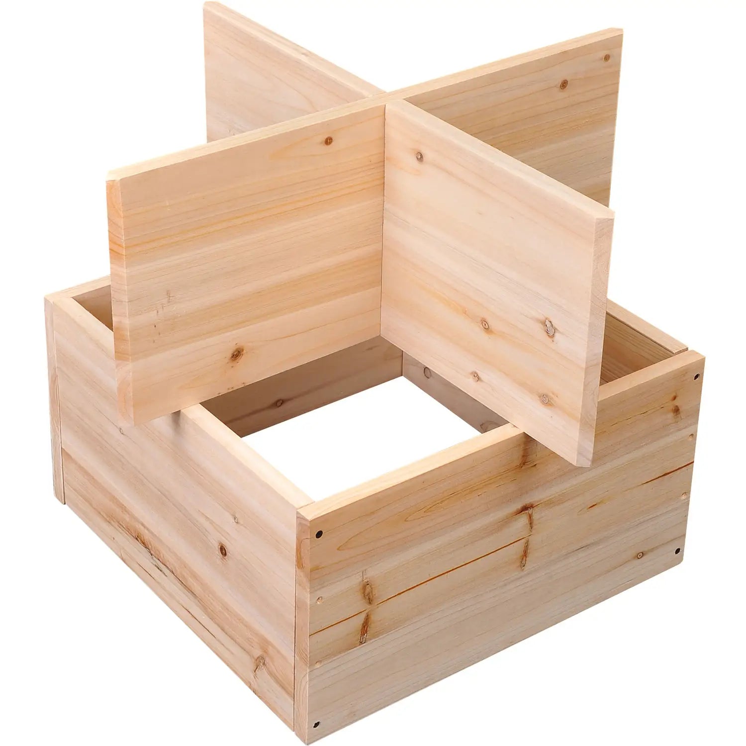 24-Bottle Wooden Wine Rack – Tabletop Wine Storage Stand, Square Pine Wood Bottle Holder