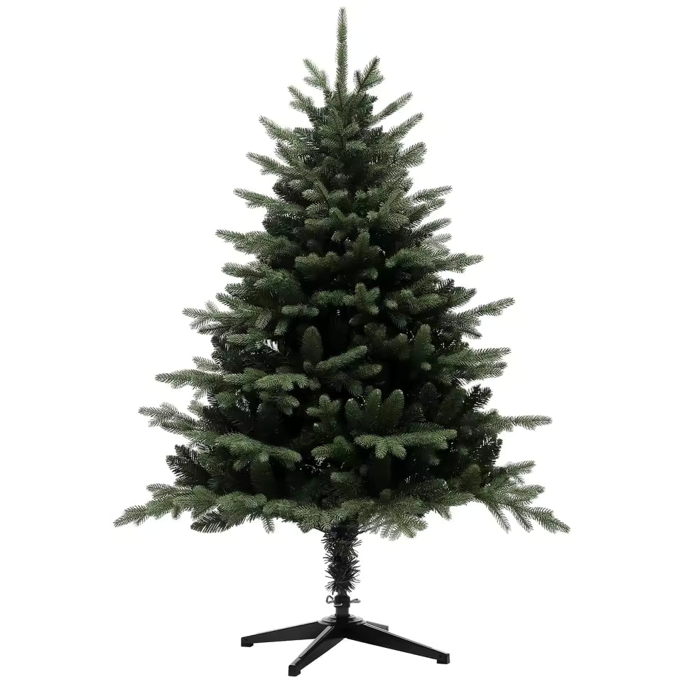 5ft Artificial Spruce Christmas Tree – 1121 Branch Tips, Realistic Bushy Design with Metal Stand