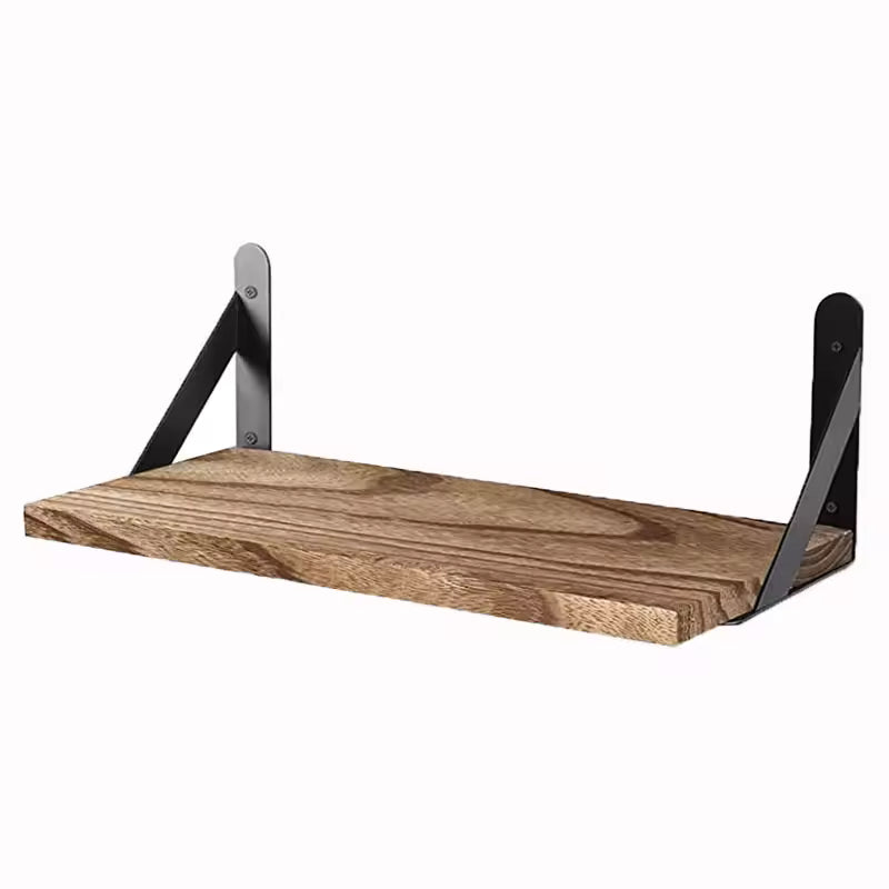 Solid Wooden Floating Wall Shelf – Bathroom & Home Storage, Simple Design
