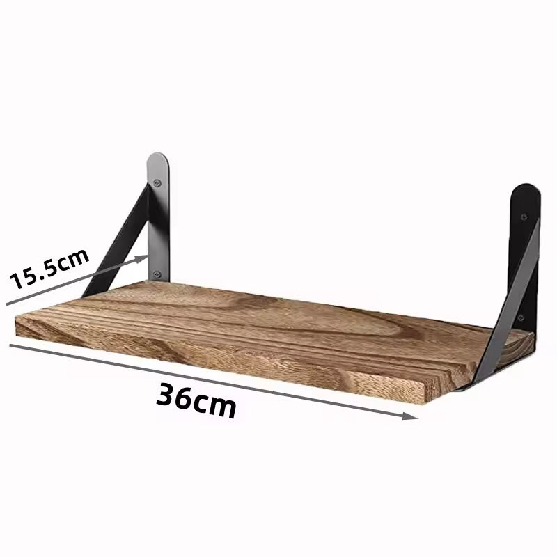 Solid Wooden Floating Wall Shelf – Bathroom & Home Storage, Simple Design