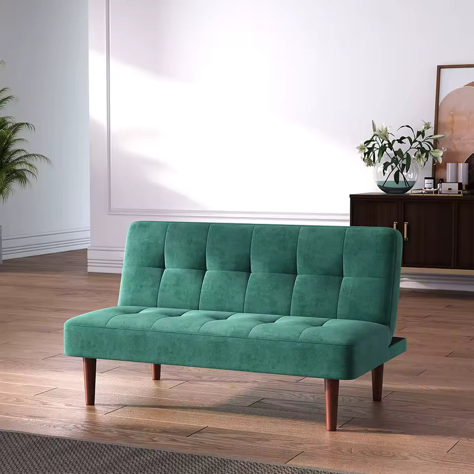Small Modern 2-Seater Padded Convertible Sofa Bed