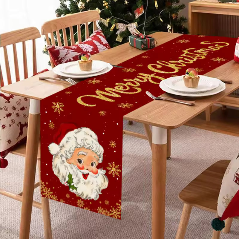 Christmas Table Runner – Festive Merry Christmas Decoration for Dining Table, Home & Party Décor