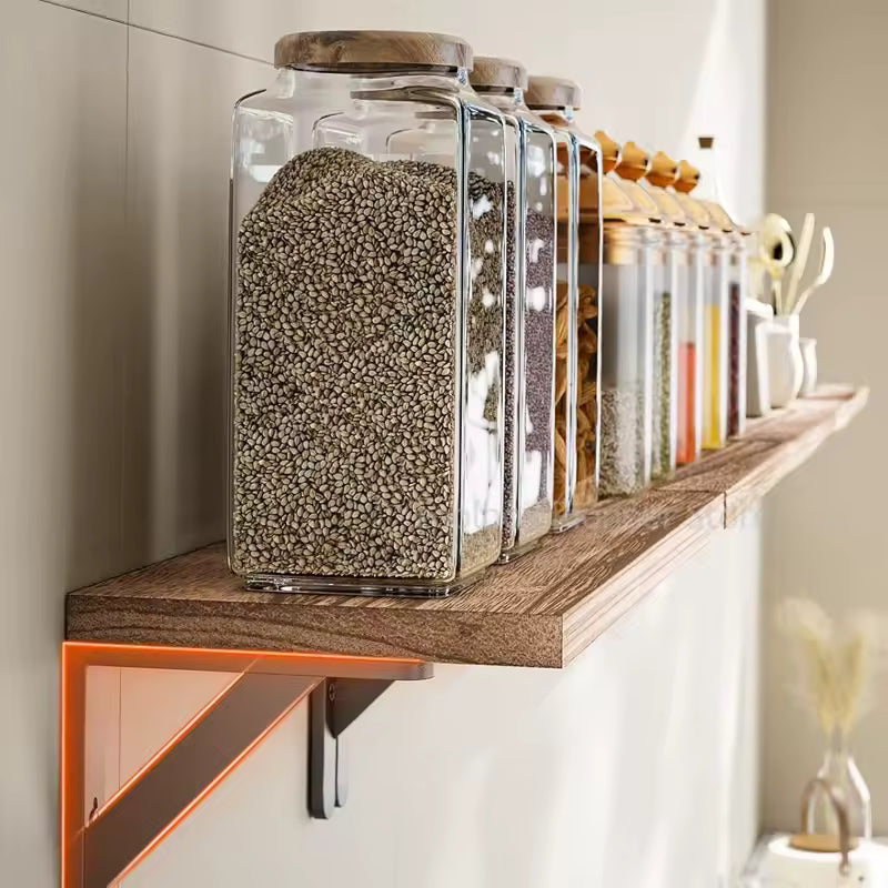 Solid Wooden Floating Wall Shelf – Bathroom & Home Storage, Simple Design