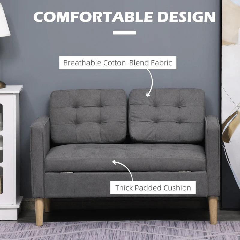 Modern 2 Seater Sofa with Hidden Storage