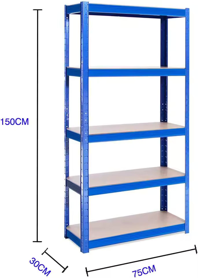 5-Tier Boltless Metal Shelf – Adjustable Storage Rack for Garage, Shed & Warehouse