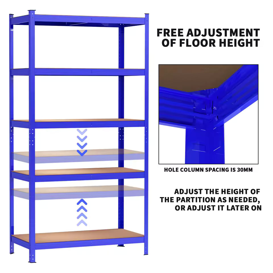 5-Tier Boltless Metal Shelf – Adjustable Storage Rack for Garage, Shed & Warehouse