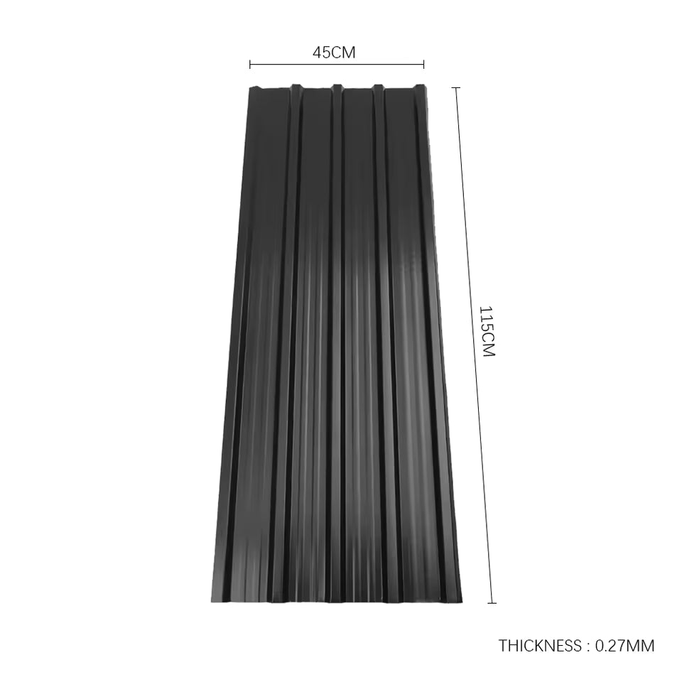 Set of 12 Heavy-Duty Corrugated Steel Panels – Fire & Corrosion Resistant Metal Sheets for Roofing, Walls & Flooring